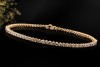 Elegantes Tennisarmband Armband mit Cognac Diamanten in 750er Roségold 