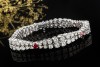 Raffiniertes Vintage Armband 12,5 Ct Rubine und Diamanten 750er Weißgold 