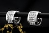 Ohrringe Runde Creolen Pavé Diamanten Goldschmiedearbeit in Weißgold 750 