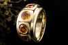 A. Odenwald Ring mit Orange Saphir massiv gefertigt in 750er Gelbgold 