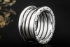 BVLGARI B.zero1 Ring 4-Band Modell Massiv in 750er Weißgold Größe 53 