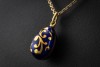Fabergé Victor Mayer Ei Anhänger Emaille Blau 750er Gelbgold 165/1000 