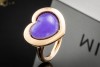 MIMÍ Milano Ring mit Lila Herz Quarzit drehbar in 750er Roségold OVP 
