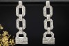 Art Déco Ohrringe Ohrstecker beweglich mit Diamanten in 750er Weißgold 