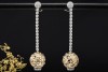 Ohrhänger Ohrstecker Kugeln beweglich mit Diamanten Gold Bicolor 750 