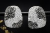 Ohrstecker Creolen Flowers Blumen Diamanten Schwarz Weiß in Weißgold 750 