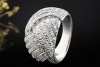 Ring Flechtmotiv Funkelnder Pavé Diamantbesatz in 750er Weißgold Arbeit 