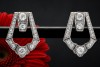 Art Déco Ohrringe Ohrstecker Altschliff Diamanten in Platin Handarbeit 