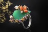 Chrysopras Ring Diamant Koralle Amethyst Citrin Mondstein 750er Weißgold 