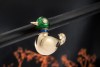 Cartier Pin Brosche Ente Duck mit Emaille und Diamanten in Gelbgold 750 