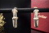 Cartier Aurore Ohrringe Creolen Vintage Ohrstecker Stahl 750er Gelbgold 