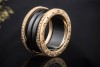 BVLGARI B.zero1 4-Band Ring Schwarze Keramik Diamanten 750er Roségold 53 