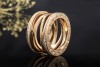 BVLGARI B.zero1 4-Band Ring Zaha Hadid mit Diamanten 52 in Roségold 750 
