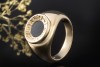 BVLGARI Ring mit Onyx Schwarz in Siegelring Massiv 750er Gelbgold Unisex 