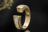 Jette Joop JJ offener Designer Spannring mit Diamanten in 750er Gelbgold 