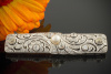 Art Deco Brosche Nadel 950er Platin mit 2 CT Diamanten & Perlen 