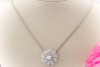 Collier / Anhänger 900er Platin Blume mit Brillanten & fabelhafter Zuchtperle  