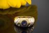 Hans Dieter Krieger Saphir Ring mit Top Wesselton Diamanten Gelbgold 750 