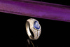 HANS DIETER KRIEGER Ring HERZSCHLIFF SAPHIR Kornblumenblau 750 Gold 