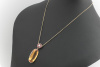 Apartes Collier mit Citrin Rubin und Diamant in 750er Gelbgold  