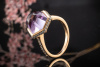 Amethyst Ring sechseckig gefasst mit Brillanten in 750er Rotgold LP 3800 