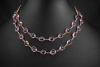 Lange Collier Kette 90cm mit oval facettierten Amethysten 750er Gelbgold 