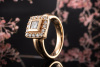 Leo Wittwer Ring mit Princess Schliff Diamant Brillanten in Rosegold 750 