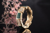 BVLGARI Serpenti Viper Ring mit Malachit und Diamanten in 750er Rosegold 