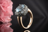 Pomellato Ring Tabou mit blauem Topas 750er Rosegold Rotgold mit Silber 