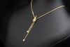 Smaragd Collier Goldschmiedearbeit mit Diamanten Extra lang Gelbgold 750 