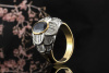 Saphir Diamant Ring Oval Bicolor Goldschmiedekunst Rosegold Weißgold 750 