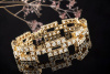 Diamant Armband Gelbgold 585 Arbeit 9 Carat Brillanten in Gold 17,5 cm 