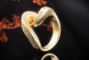 Diamant Ring Schwungvolle Arbeit 3-dimensional 1 Ct. Diamanten Gelbgold 