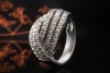 Ring Crossover Diamanten Brillanten Goldschmiedearbeit in Weißgold 750 