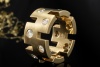 Massiver Ring Cut Outs Diamanten Handgefertigt Massiv in 585er Gelbgold 