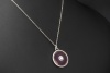 Victor Mayer Collier Kette Emaille Lila Diamanten Weißgold 750 Limitiert 