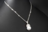 Collier Kette mit Anhänger Südsee Perle und Diamant Rosen 750er Weißgold 