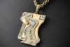Jazychic Jungfrau Sternzeichen Anhänger Aquamarin Diamanten Gold Bicolor 