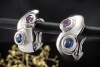 Odenwald Ohrclips Ohrstecker Tango mit Saphir Blau Violett Weißgold 750 