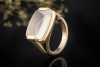 BVLGARI Ring Facettierter Rosenquarz Massive Arbeit in 750er Gelbgold 