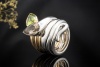 Georg Hornemann Ring Schlange Peridot Rauchquarz 750er Roségold Weißgold 