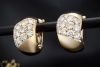 Cartier Bombé Ohrringe Vintage Creolen Große Diamanten in 750er Gelbgold 