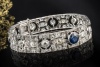 Antikes Art Déco Armband mit Saphir und Altschliff Diamanten Platin 950 