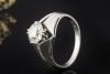 Solitär Vintage Ring 1 Altschliff Diamant 2 Ct Handarbeit 750er Weißgold 