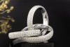 Designer Dreier Ring 3,50 Carat Diamanten rundum in 750er Weißgold Gr 52 