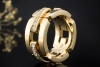 Odenwald Glieder Ring mit Diamanten massiv gefertigt in 750er Gelbgold 