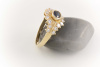 SAPHIR Ring mit feurigen TW VVSI Brillanten in 750 Gold  