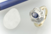 HANS DIETER KRIEGER SAPHIR Ring mit SAPHIR & Baguette Schliff Diamanten 