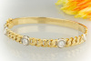 Goldschmiedearbeit Armreif Armband mit 4 Diamanten Brillanten in 750er Gold 