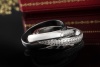 Cartier Trinity Ring mit Diamanten Klassisch in Weißgold Keramik Platin 